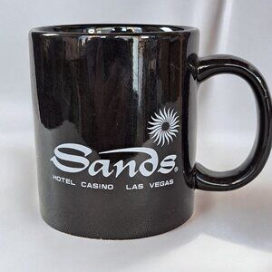 SANDS Hotel Casino LAS VEGAS coffee MUG black and white logo HTF EUC CLOSED